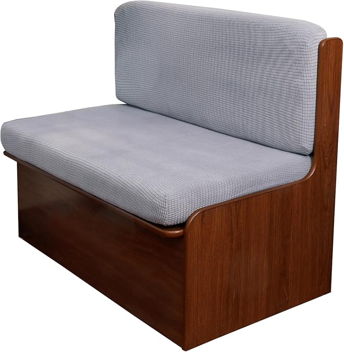 KRFOONN RV Dinette Cushion Covers Stretch Sofa Seat Slipcovers Replacement Camper Cushions Cover Washable Couch Cushion Slipcovers for RV Camper Car Bench(1 Backrest Cover &amp 1 Bench Cover Light G
