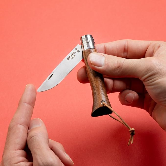 OPINEL NEO6 Folding Non-Locking Pocket Knife OPIFLEX Intuitive Design EDC Folder Wood Handles 2.75 in. Blade (Walnut)