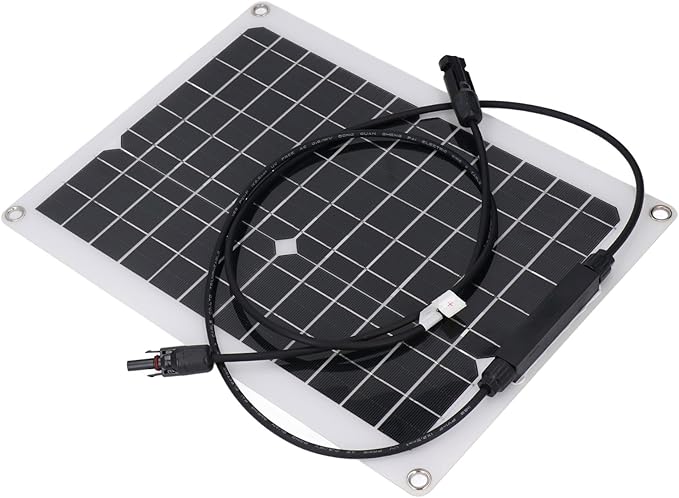 Hyuduo 15W Monocrystalline Solar Panel Flexible Solar Kit with Overload Protection for RV Camping Boat 12V Battery Charging Off Grid