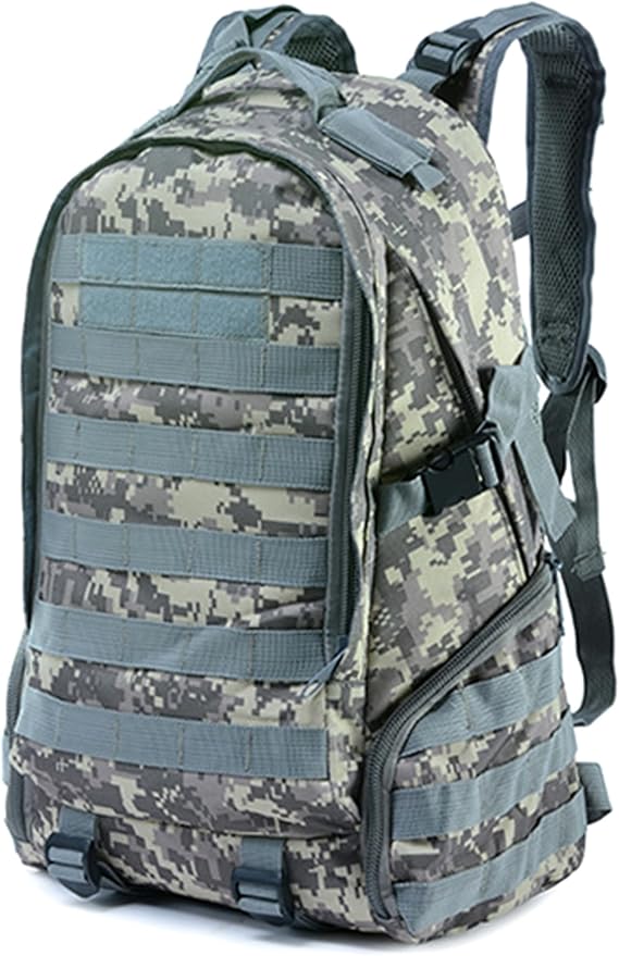 Large Capacity Men's Tactical Outdoor Backpack Oxford Cloth Camping Travel Duffle Bags Multi-pocket Hiking Daypack (B/Multicolor)