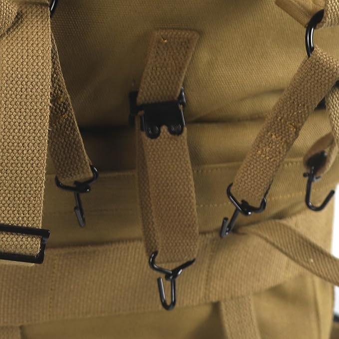 ANQIAO WW2 US M1941 Haversack Backpack Bundle Full Set Reproduction Knapsack with Straps Cotton Canvas