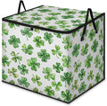 XL Large Clothes Storage with Lid Handle St.patrick's Day Large Thick Clothes Blanket Storage Containers for Organizing Bedroom Closet Comforter Green Shamrock Lucky Clover Leaf