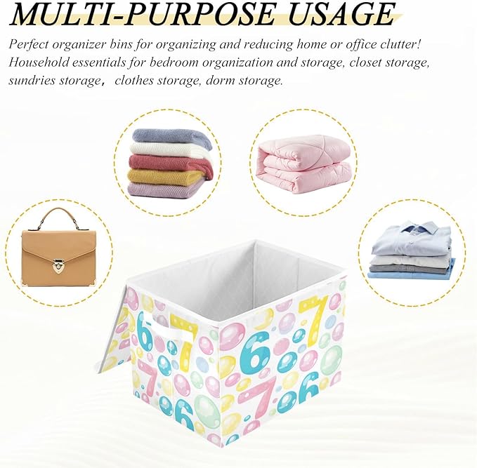 Storage Bins With Lid Stackable Fabric Closet Organizer Clothing Storage Large Boxes For Closet Shelves Bedroom Bubble Style 67