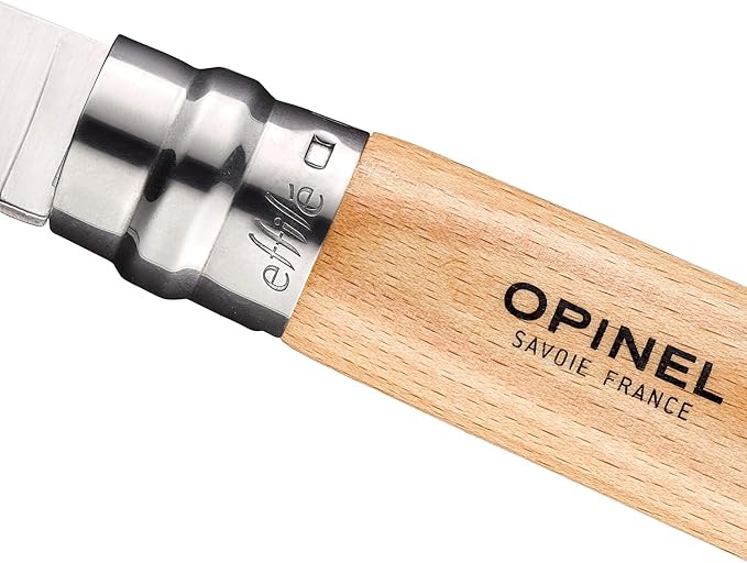 Opinel Effile Slimline Series Folding Fillet Knife – Slim Blade Folding Knife Virobloc Locking Collar Sustainably Harvested Wood Handles Updated Blade Profile (Beechwood/No.12)