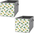 Foldable Storage Bins with Handles Cute Frogs Sturdy Collapsible Cube Box for Organizing Blankets Towels Toys Ideal for Home &amp Closet Use