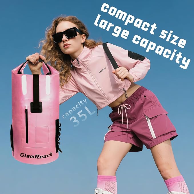 35L Dry Bag Heavy Duty waterproof backpack for Women wear-resistant material for kayaking Hiking Travel Camping essentials Survival &amp Beach with 2L dry bag