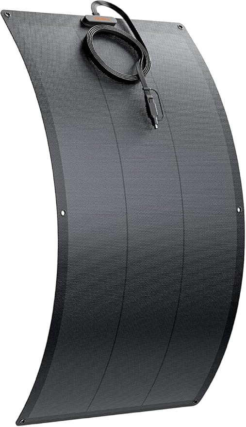 Jackery SolarSaga 100W Light Solar Panel 25% Conversion Efficiency Bifacial Panels At 4.52 lbs IP68 Waterproof and 221° Bendable for Balconies Rooftops RVs Off-Grid Solar Panel Kits PV Charging