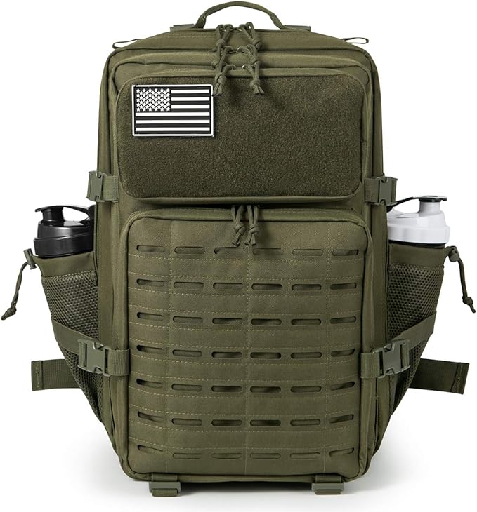 QT&ampQY 25L/45L Military Tactical Backpack For Men Molle Daypack 3 Day Bug Out Bag Hiking Rucksack With Bottle Holder