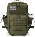 QT&ampQY 25L/45L Military Tactical Backpack For Men Molle Daypack 3 Day Bug Out Bag Hiking Rucksack With Bottle Holder