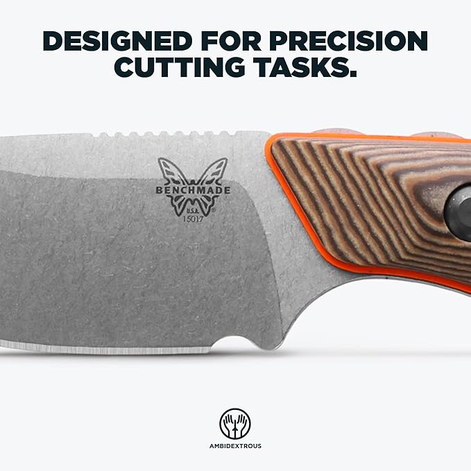 Benchmade - Hidden Canyon Hunter 15017-1 Fixed Blade Hunting Knife with Orange G10 Handle (15017-1)