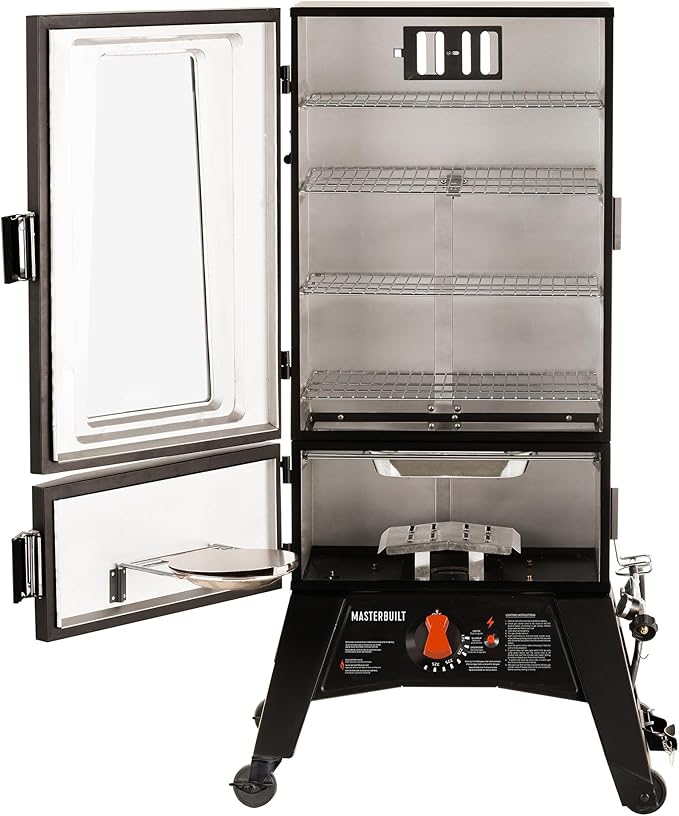 Masterbuilt® 40-inch ThermoTemp Propane Gas Vertical BBQ Smoker with Analog Temperature Control and 960 Cooking Square Inches in Black Model MB20051316