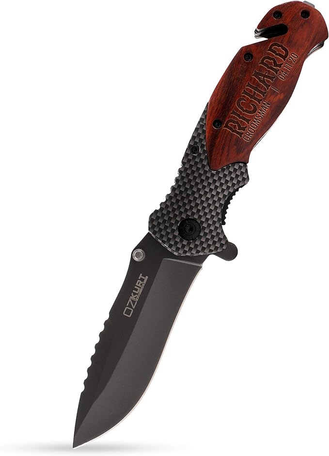 Set of 3 Groomsmen Gifts Personalized Groomsmen Pocket Knife w/Name Title &amp Date Groomsman Gift for Wedding Custom Groomsmen Gifts Pocket Knives Groomsman Gifts for Men
