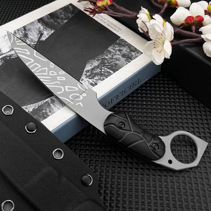 Fixed Blade Knife Full Tang 7Cr13Mov Blade G10 Handle Claw Knife for Outdoor Camping Survival Hiking EDC Tool with Sheath