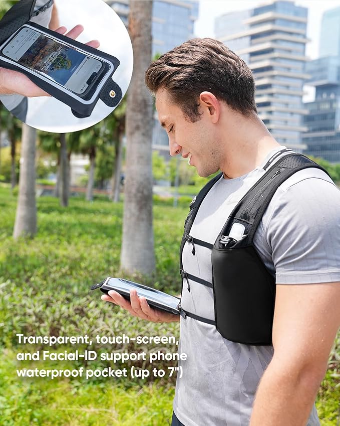 Zelvot Running Vest for Women Men USA Original Patent Adjustable Chest Straps Running Hydration Vest with 500ml Soft Flask Lightweight Reflective Hydration Backpack for Marathon