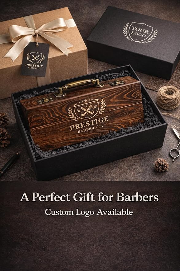 Professional Barber Tool Case Wooden Hairdressing Organizer with Metal Lock &amp Handle Portable Storage Box for Clippers Scissors &amp Accessories
