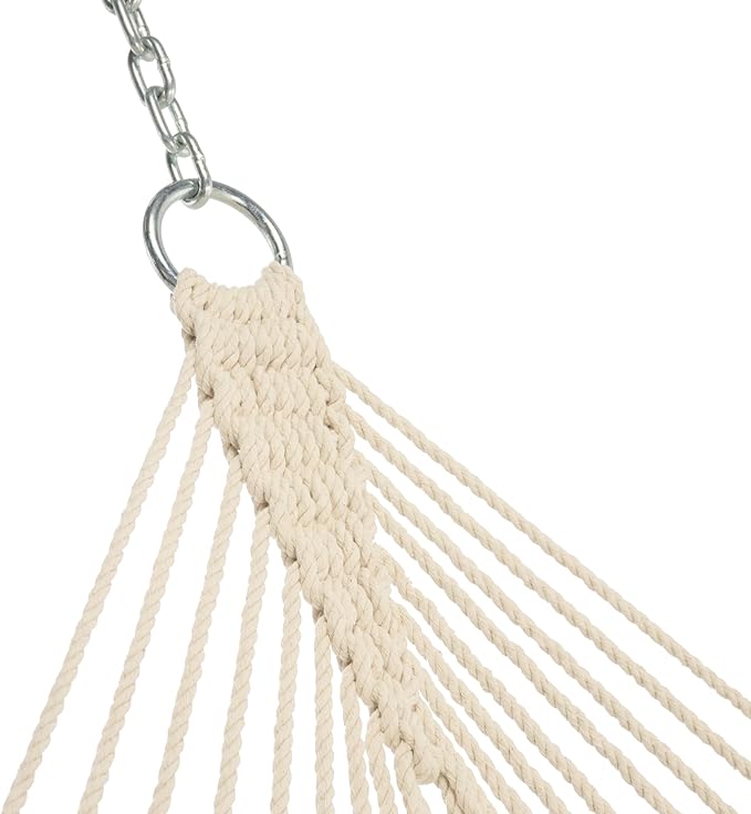 Castaway Living 13 ft. Double Traditional Hand Woven Cotton Rope Hammock – 2-Person 450 lb Capacity Free Extension Chains &amp Tree Hooks Designed in The USA