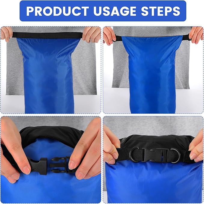 Soulchen 6 Pack Dry Bag Waterproof Compression Dry Sack Color-blocked 3l /5l /10l /15l /20l /35l Sleeping Bags Protect Gear for Outdoor Kayaking Backpacking Boating Fishing Swimming and Camping
