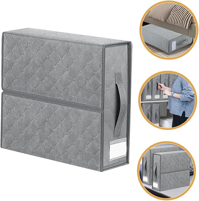 Luxshiny Foldable Bed Sheet Organizer Fabric Storage Box Collapsible Bin Closet Organizer