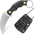 NedFoss VULTURE EDC Neck Knife with Kydex Sheath 2.3 14C28N Steel Fixed Blade Claw Knife with G10 Handle and Adjustable Belt Clip Utility Belt Knives Necklace for Men Women