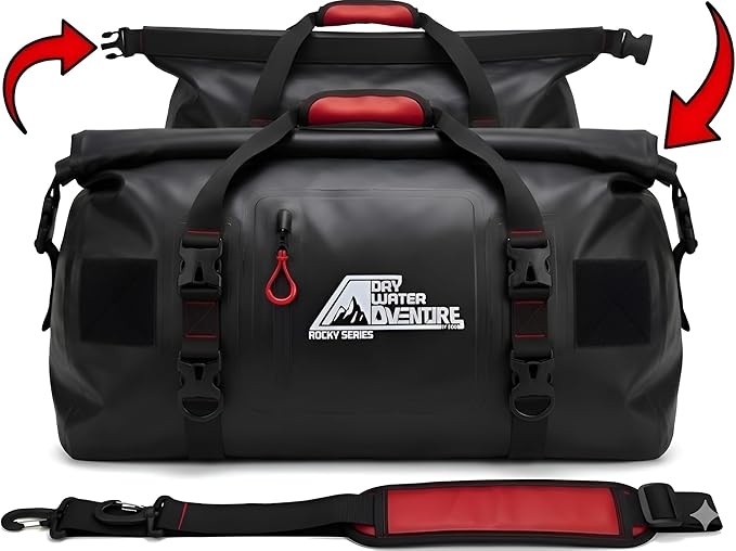 Waterproof Duffel Bag 120L - Marine Grade Dry Bag with Tie Down Straps for Motorcycle Touring Boating Camping | Roll Top Seal