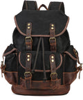 Tactical Backpack Military Molle Hiking 20-35L Waterproof oil wax canvas bag travel black