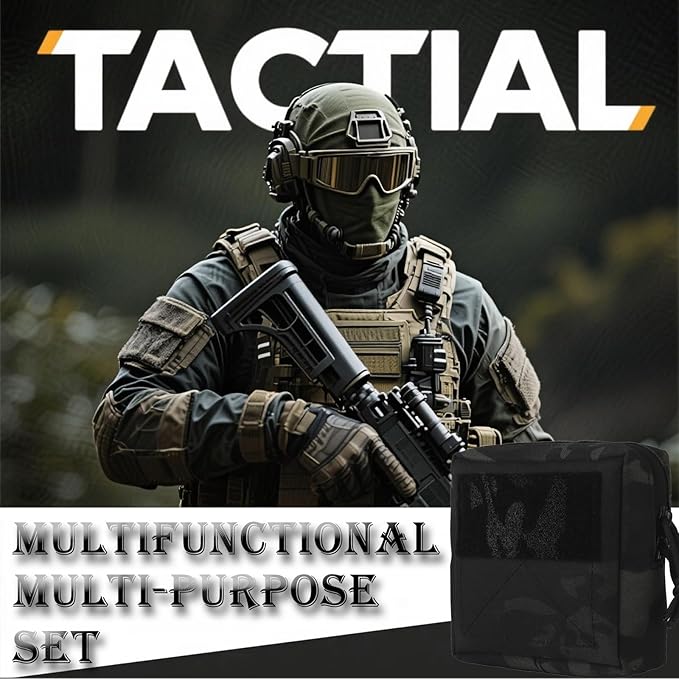 Tactical Molle Admin Pouch Multifunctional Outdoor Sports and Leisure Waist Bag Small GP General Purpose Pouches with Loop Panel for Vest Gun Belts Backpack Etc