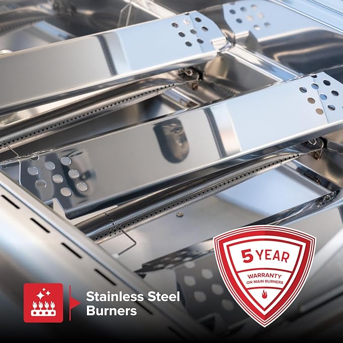 Nexgrill Stainless Steel 3-Burner Propane Gas Grill w/Foldable Side Shelves 40500BTUS 591.05 sq. in. Cooking Area Perfect for Outdoor Cooking &amp Grilling BBQs Backyard Tailgating 720-0830MN