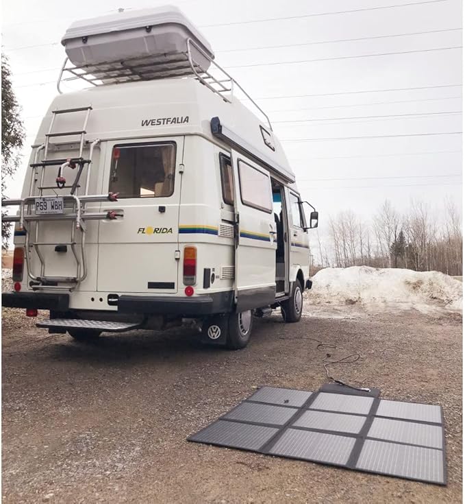 LENSUNSOLAR 200W 12V Portable Solar Panel Blanket with Standard Connectors for Solar Generator Power Station Lightweight Ultra-Thin only 5.2 kgs/11.4 lbs