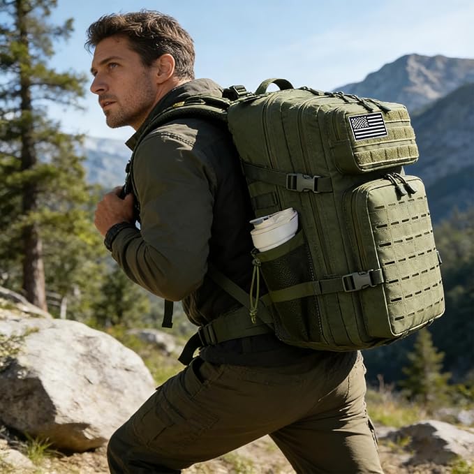 Military Tactical Backpack 45L/25L 3 Day Assault Pack Molle Daypack Hiking Backpack for Men and Women