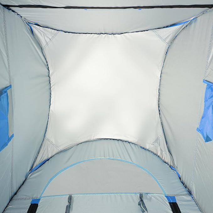 6.2 FT Pop Up Privacy Shower Tent Camp Changing Dressing Room Toilet Tents with Carrying Bag Portable Instant Shelter Canopy for Camping Hiking Beach Picnic Fishing Easy Set Up (Blue)