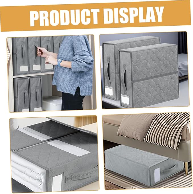 Bedding Organizer Storage Bin Foldable Container for Blankets and Design Elegant Cover for Closets and Dorm Rooms Capacity Storage