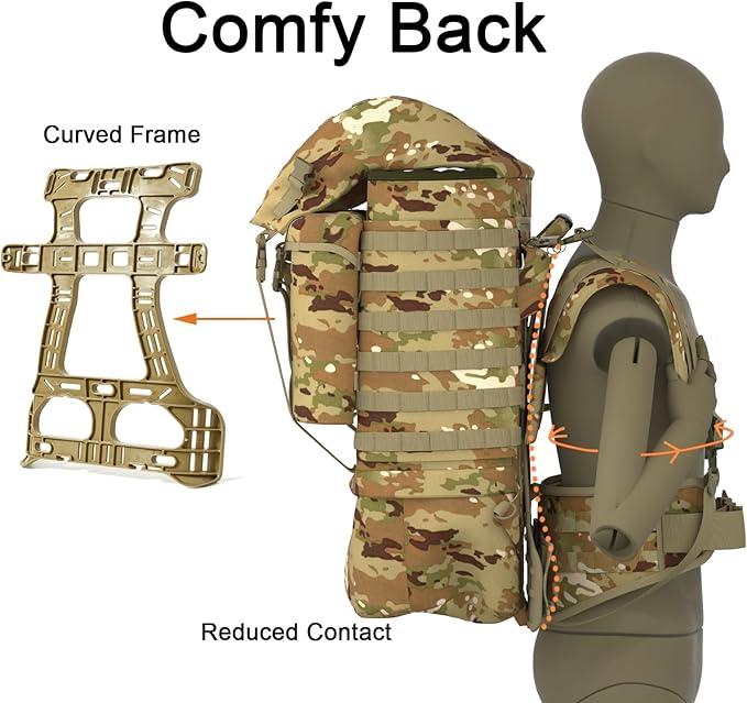 MT FILBE 100L Modular Rucksack System Military Ruck with External ABS Frame Detachable Assault Pack &amp Hydration Carrier