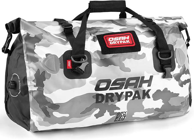Waterproof Duffel Bag - Motorcycle Dry Bag Tail Bag with Large Storage Space Waterproof Luggage Duffle Bags with Outer Mesh Zipper Pocket for Camping Kayaking Fishing &amp Traveling