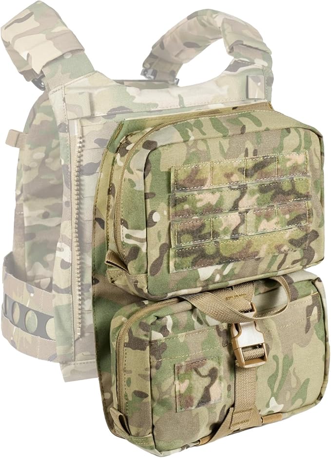 Gear Tactical MOLLE Back PanelsAssault Utility Double Upper-Zipper Bag with an Internal Hydration Pouch