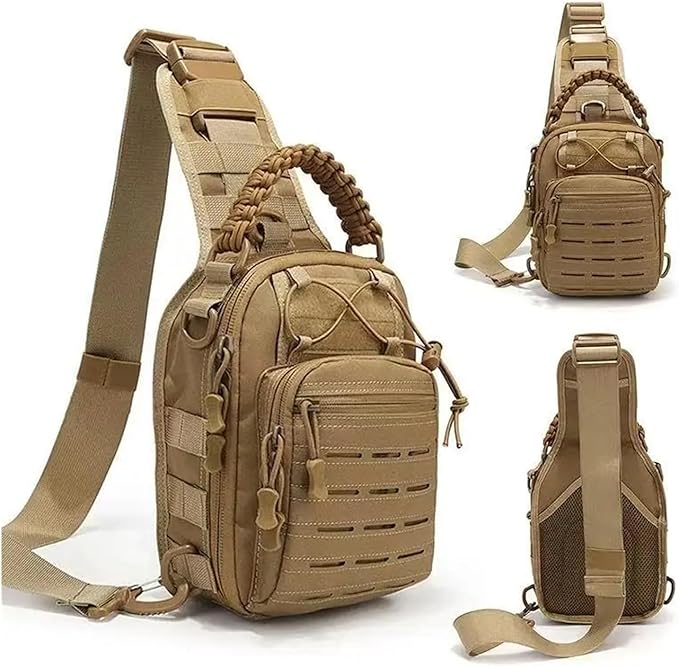 Genérico Compatible For Military Tactical Backpack Shoulder Bag Chest bag Men Outdoor Hiking Camping(Black Camo)