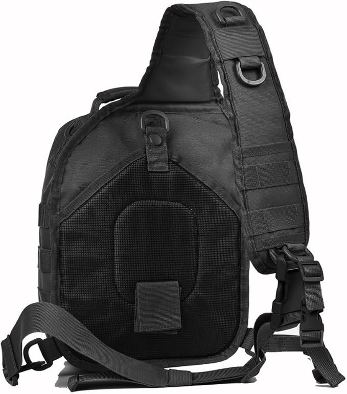 REEBOW GEAR Tactical Sling Bag Pack Rover Shoulder Sling Backpack Molle Range Bag Everyday Carry Bag Day Pack Small Black