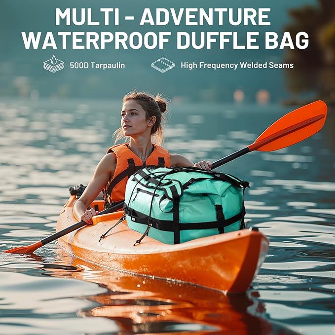 MIER Waterproof Duffel Bag Motorcycle Dry Bag Backpack Large Roll-Top Heavy Duty Dry Duffle Bags for Kayaking Camping Boating Gym Beach Cruise Ship 60L/80L