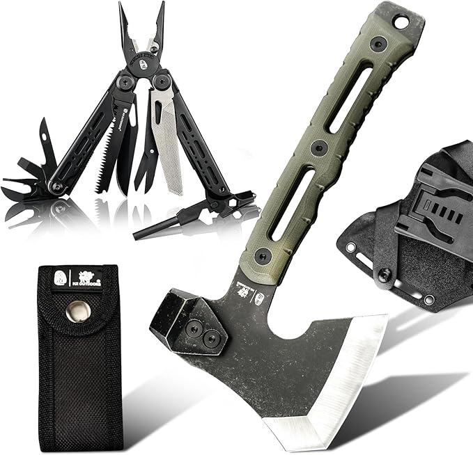 HX OUTDOORS 19 In 1 Multitools Pliers with Fire Starter Small Survival Camping Hatchet