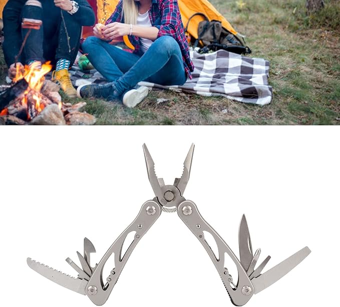 Professional 11 in 1 Multitool Pliers Stainless Steel Foldable Outdoor Camping Tool with Storage Bag 6 Inch Portable Survival Gear for Hiking Fishing