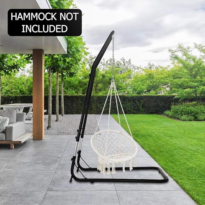 FDW Adjustable Hammock Chair Stand Hammock Stand Only Hanging Chair Stand Swing Chair Stand for Indoor/Outdoor Patio Yard