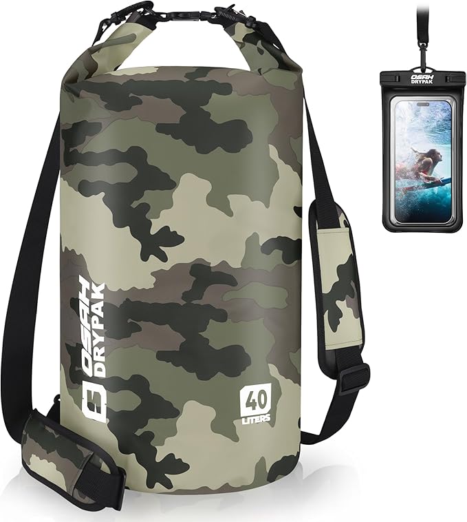 Waterproof Dry Bag 5L/10L/20L/30L/40L Roll Top Lightweight Storage Backpack with Phone Case for Women &amp Men Floating Waterproof Sack for Travel Swimming Kayaking Paddle Board Camping &amp B
