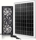 HNRLOY Solar Exhaust Fan25W Solar Panel with 3PCS Ventilation Fans KitSolar Powered Fan for ShedChicken CoopAttic &amp Greenhouse Intake or Exhaust Air3500RPM 15FT CordIP67 Waterproof
