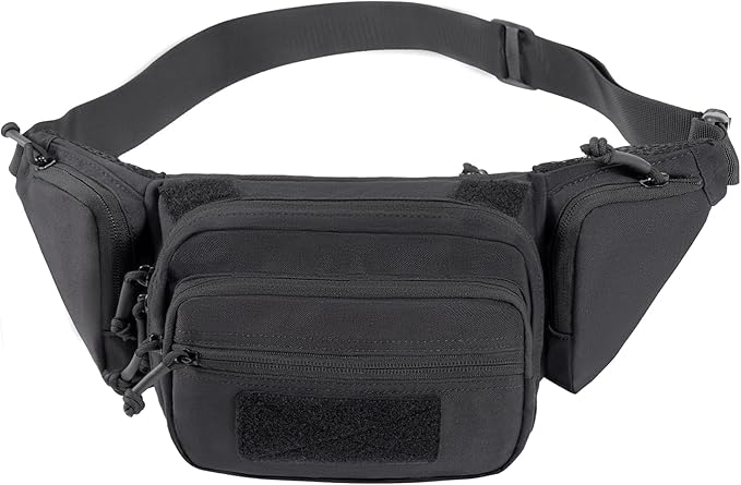 CCW Tactical Fanny Pack for Concealed Carry 500D Nylon Low Profile EDC Waist Bag with Pistol Holster &amp YKK Zippers Everyday Carry Hip Pack
