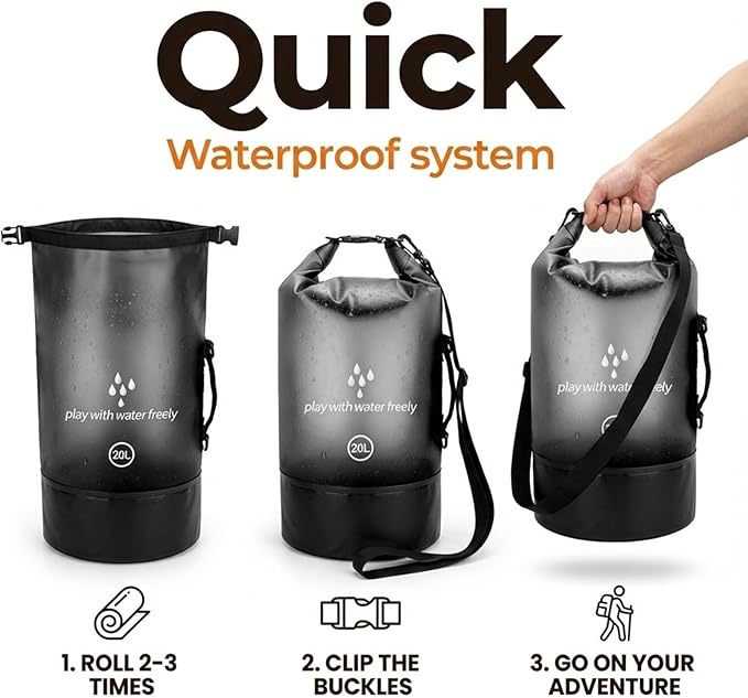 Waterproof Dry Bag for Women Men5L/10L/20L Roll Top Lightweight small Storage Bags Backpack for KayakingFloatingBoatingCampingPaddle boardraftingHiking and Beach Accessories