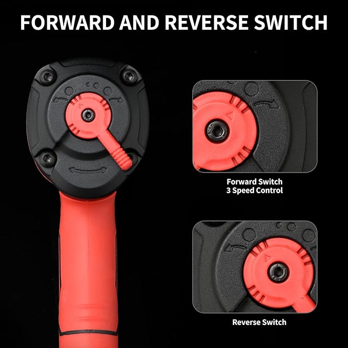 AEROPRO TOOLS 1/2-Inch Composite Air Impact Wrench(A315) Twin Hammer 1380FT-LBS Max Loosening Torque 8000RPM Pneumatic Impact Gun for Auto Repair Tire Shop (Lightweight Housing)