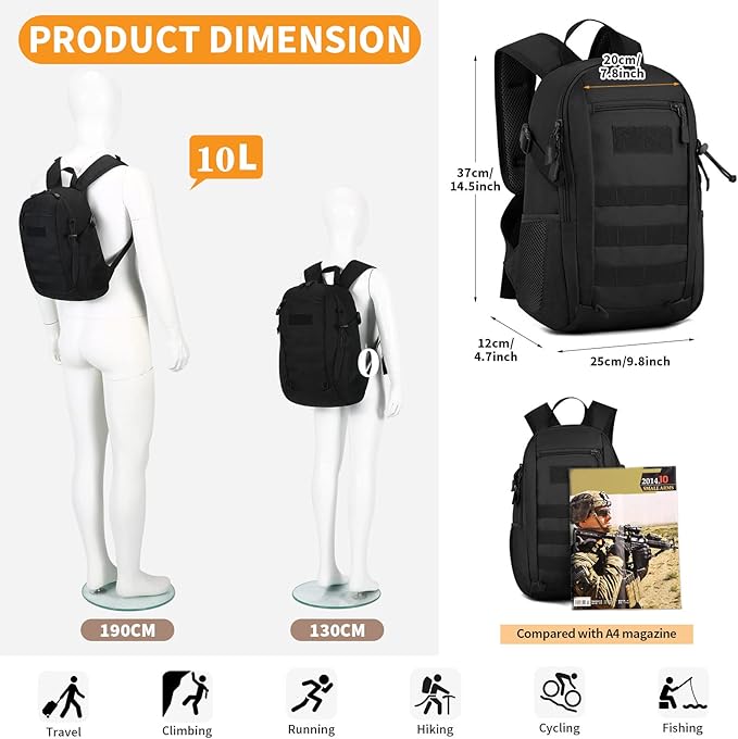 HUNTVP Military Tactical Backpack Assault Pack Molle Bag Backpacks