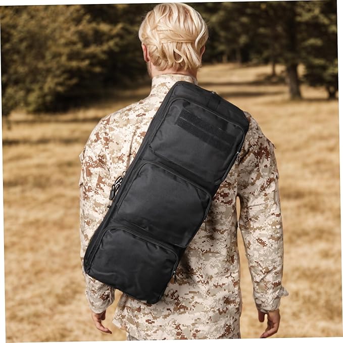 Rifle Backpack Foldable Rifle Bag Portable Zipper Sling Bag for Men Lightweight Nylon Backpack with Adjustable Strap Army for Outdoor Hunting