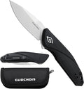 Folding Pocket Knife 2.96 D2 Steel Blade G10 Handle CNC Machined Grip EDC Knife with Pocket Clip for Camping Hiking Hunting