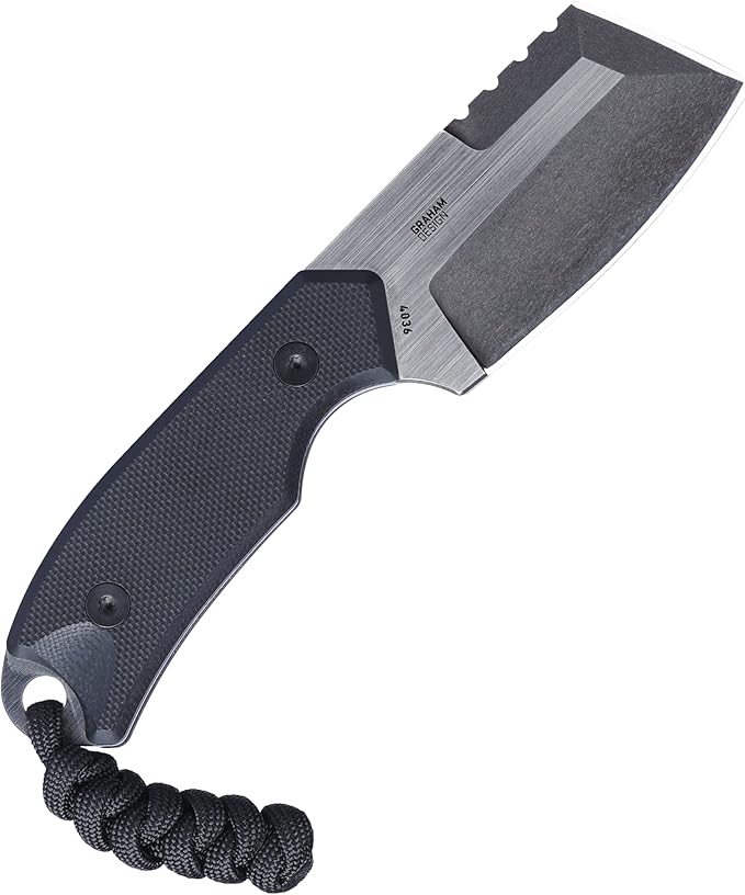 CRKT Razel Compact Fixed Blade Knife with Sheath: D2 Steel Blade with Veff Flat Top Serrations G10 Handle 4036