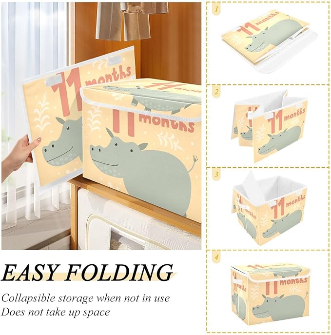 11_months Storage Bin with Lid Collapsible Organizer Bins Storage Box with Lids for Home Studyroom Home Decor